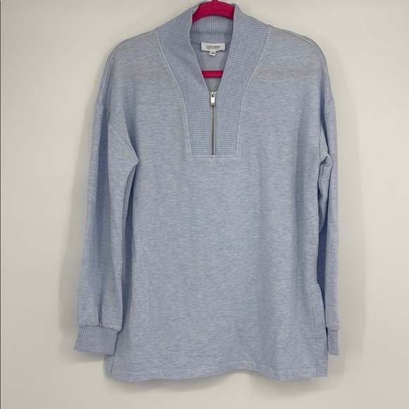 New Haven Women’s Quarter Zip Pullover Sweatshirt – Light Blue – Size M - Picture 1 of 8